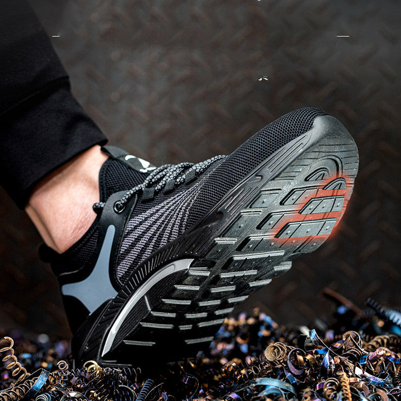 Summer Breathable Steel-Toe Anti-Smash Safety Shoes