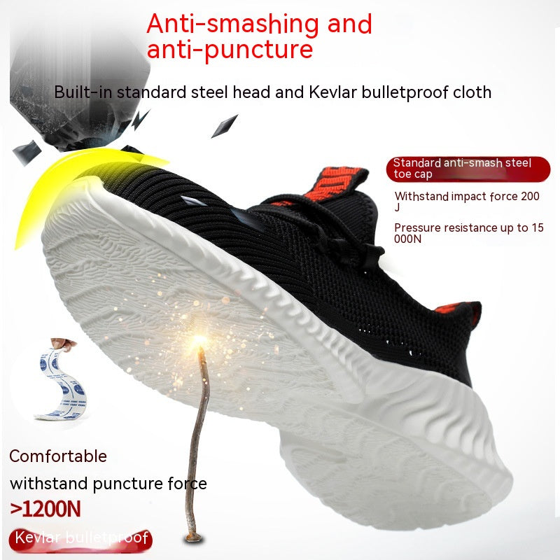 Men’s Breathable Steel-Toe Lightweight Work Shoes