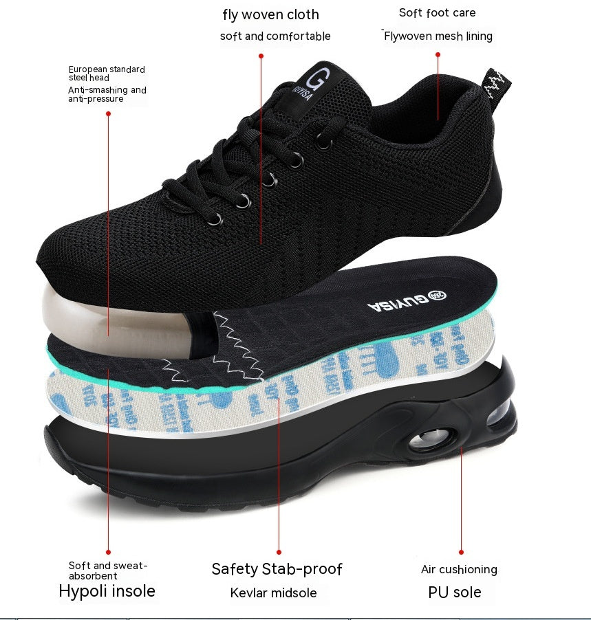 Steel-Toe Flyknit Anti-Smash Safety Shoes