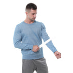 Men's Blue Round Neck Protective Shirt