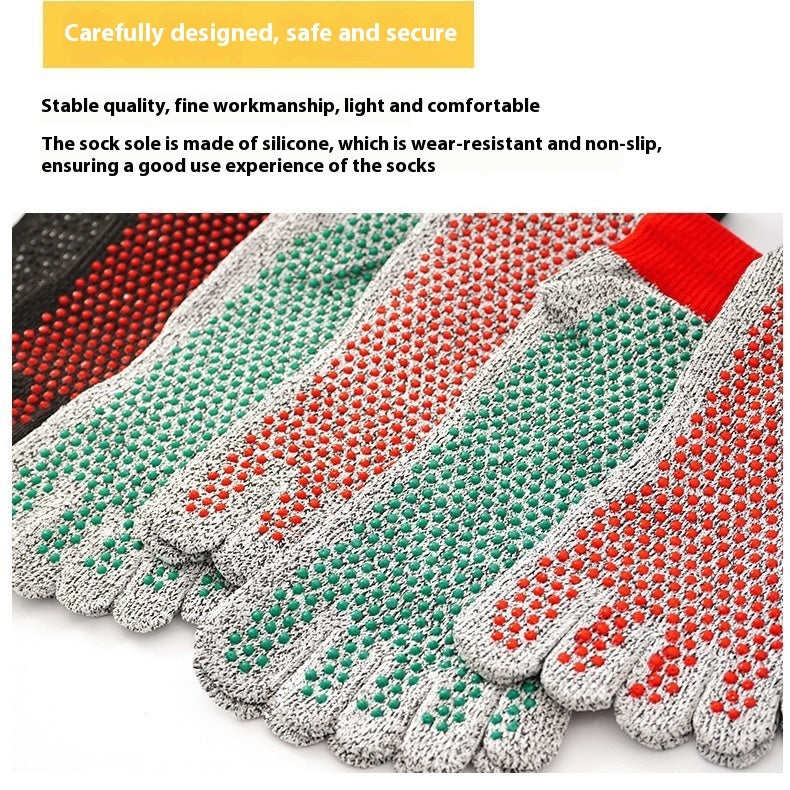 Cut-Resistant Non-Slip Outdoor Toe Socks