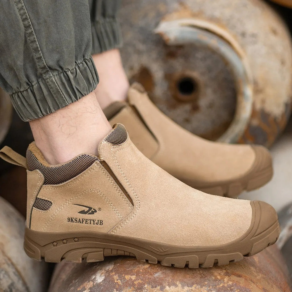 Slip-On Steel-Toe Anti-Stab Safety Shoes
