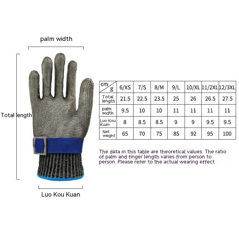 Grade 5 Stainless Steel Cut-Resistant Gloves