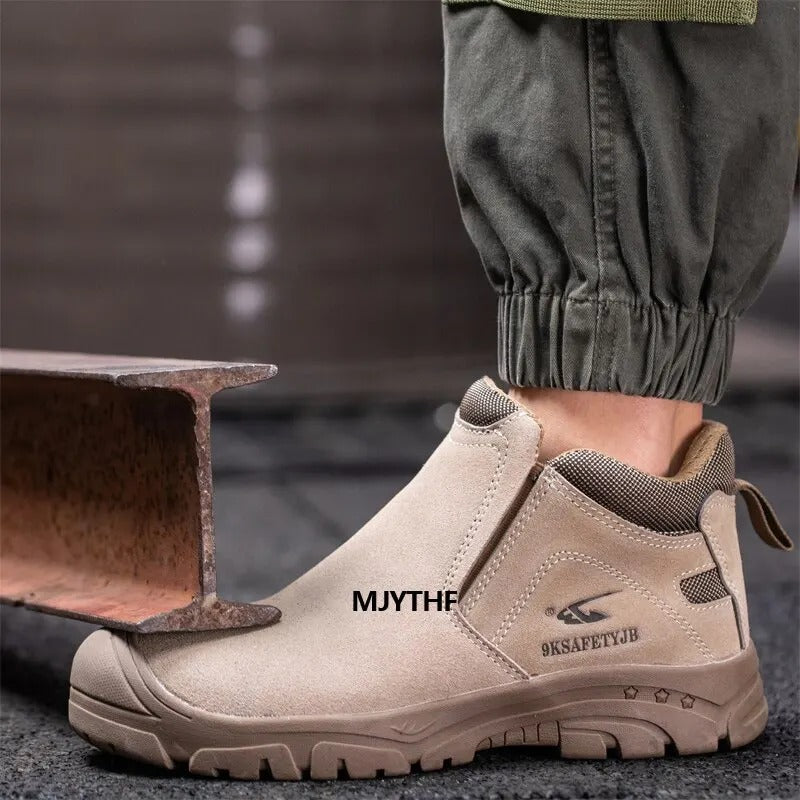 Slip-On Steel-Toe Anti-Stab Safety Shoes