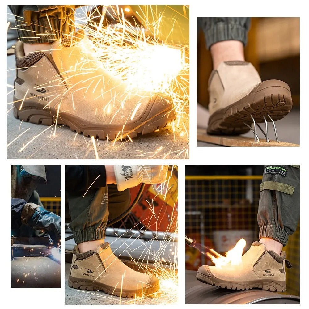 Slip-On Steel-Toe Anti-Stab Safety Shoes
