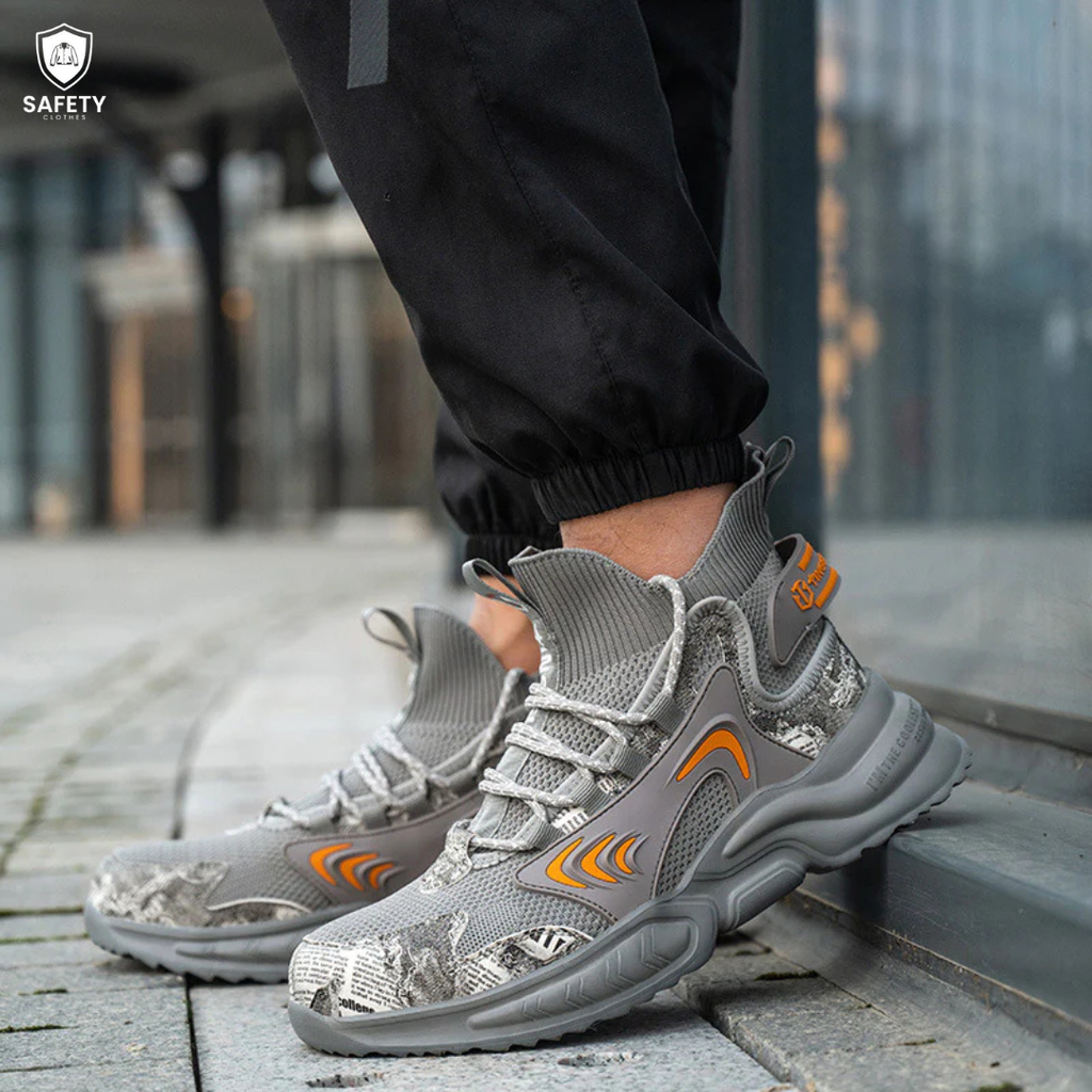 Men’s Lightweight Breathable Anti-Smash Casual Safety Shoes