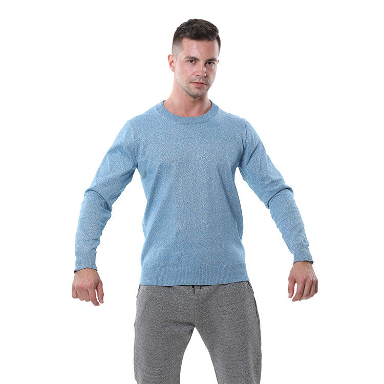 Men's Blue Round Neck Protective Shirt