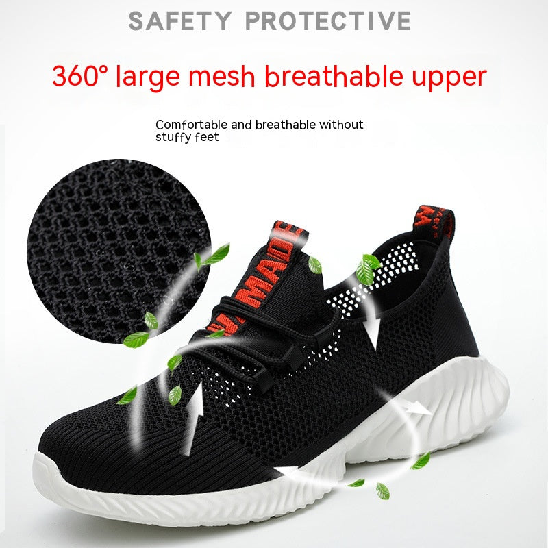 Men’s Breathable Steel-Toe Lightweight Work Shoes