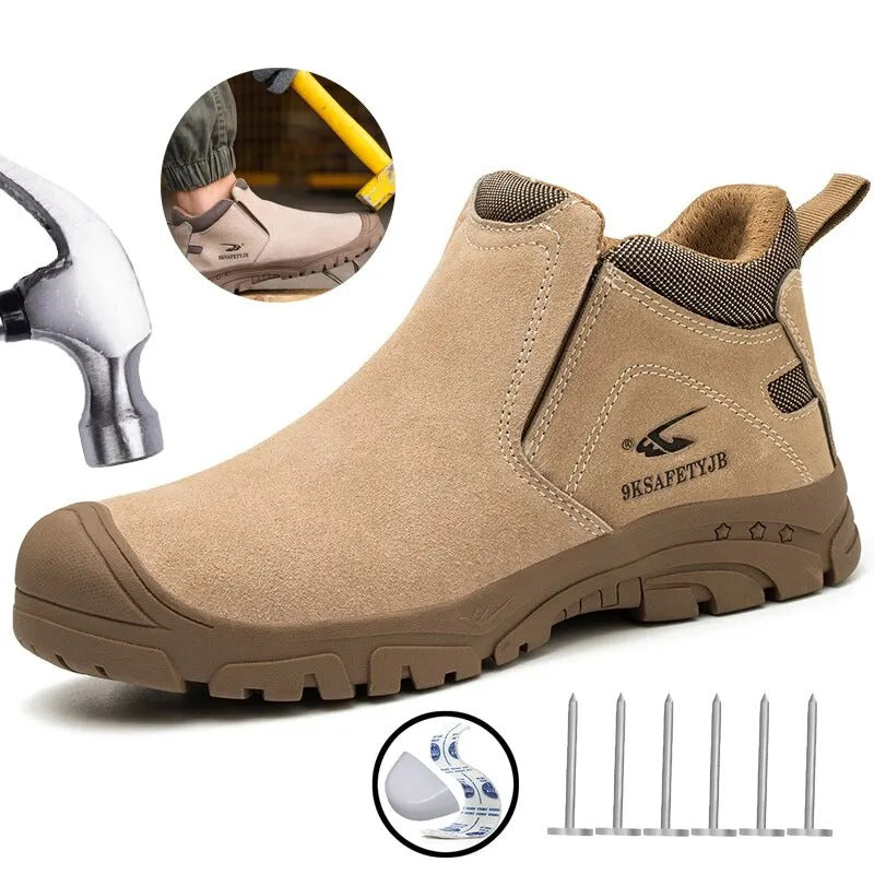 Slip-On Steel-Toe Anti-Stab Safety Shoes